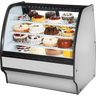 True - 48" Stainless Steel Curved Glass Refrigerated Display Case w/ White Interior - TGM-R-48-SC/SC-S-W