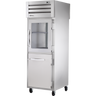 True - Spec Series 27.5" Stainless Steel Pass-Thru Refrigerator w/ Combination Half Front/Solid Rear Swing Doors - STR1RPT-1HG/1HS-1S-HC