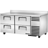 True - 67" Stainless Steel Worktop Refrigerator w/ 4 Drawers - TWT-67D-4-HC