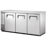 True - 73" Stainless Steel Back Bar Refrigerator w/ 3 Solid Swing Doors - TBB-24-72-S-HC
