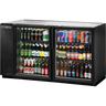 True - 60" Black Undercounter Back Bar Refrigerator w/ 2 Glass Swing Doors - TBB-24GAL-60G-HC-LD