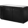 True - 60" Black Undercounter Back Bar Refrigerator w/ 2 Solid Swing Doors - TBB-24GAL-60-HC