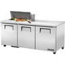 True - 72" Refrigerated Prep Table w/ 3 Doors & 8 Pans - TSSU-72-08-HC