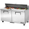 True - 60" Refrigerated Prep Table w/ 2 Doors & 16 Pans - TSSU-60-16-HC