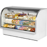 True - 72" White Curved Glass Refrigerated Display Case - TCGG-72-HC-LD