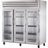 True - Spec Series 77" Stainless Steel Refrigerator w/ 3 Glass Swing Doors - STR3R-3G