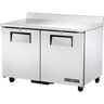 True - 48" Stainless Steel Worktop Freezer w/ 2 Doors - TWT-48F-HC