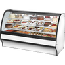 True - 77" White Curved Glass Refrigerated Display Case w/ White Interior - TGM-R-77-SC/SC-W-W