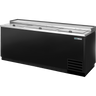 True - 80" Black Reach In Bottle Cooler w/ 3 Solid Slide Lids - TD-80-30-HC