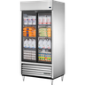 True - TSD Series 39.5" Stainless Steel Refrigerator w/ 2 Sliding Glass Doors - TSD-33G-HC-LD