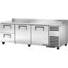 True - 93" Stainless Steel Worktop Refrigerator w/ 2 Doors & 2 Drawers - TWT-93D-2-HC