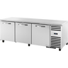 True - Spec Series 93" Stainless Steel Undercounter Refrigerator w/ 3 Solid Swing Doors - TUC-93-HC-SPEC3