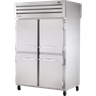 True - Spec Series 52" Stainless Steel Pass-Thru Refrigerator w/ Solid Half Swing Doors - STG2RPT-4HS-2S-HC