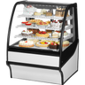 True - 36" White Curved Glass Refrigerated Display Case w/ White Interior - TDM-R-36-GE/GE-W-W