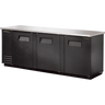 True - 90" Black Pass-Thru Back Bar Refrigerator w/ Solid Swing Doors - TBB-4PT
