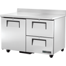 True - 48" Stainless Steel Worktop Refrigerator w/ 1 Door & 2 Drawers - TWT-48D-2-HC