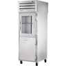 True - Spec Series 27" Stainless Steel Pass-Thru Refrigerator w/ Half Solid/Glass Front & 1 Glass Back Door - STG1RPT-1HG/1HS-1G-HC