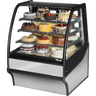 True - 36" Stainless Steel Curved Glass Refrigerated Display Case w/ Stainless Interior - TDM-R-36-GE/GE-S-S