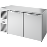 True - 60" Stainless Steel Back Bar Refrigerator w/ 2 Solid Swing Doors - TBR60-RISZ1-L-S-SS-1