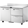 True - Spec Series 48" Stainless Steel Worktop Refrigerator w/ 1 Solid Swing Door & 2 Drawers - TWT-48D-2-HC-SPEC3