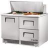 True - 48" Refrigerated Prep Table w/ 1 Door / 2 Drawers & 18 Pans - TFP-48-18M-D-2