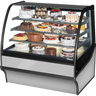 True - 48" Stainless Steel Curved Glass Refrigerated Display Case w/ Stainless Interior - TDM-R-48-GE/GE-S-S