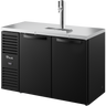 True - 52" Black Refrigerated Beer Dispenser w/ 1 Tap & 2 Solid Swing Doors - TDR52-RISZ1-L-B-SS-1