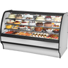 True - 77" Stainless Steel Curved Glass Refrigerated Display Case w/ Stainless Interior - TGM-R-77-SC/SC-S-S