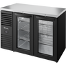 True - 48" Black Back Bar Refrigerator w/ 2 Glass Swing Doors - 4TBR48-RISZ1-L-B-GG-1