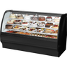 True - 77" Black Curved Glass Refrigerated Display Case w/ White Interior - TGM-R-77-SC/SC-B-W