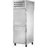 True - Spec Series 27.5" Stainless Steel Pass-Thru Refrigerator w/ Solid Half Front/Glass Rear Swing Doors - STR1RPT-2HS-1G-HC