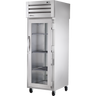 True - Spec Series 27.5" Stainless Steel Pass-Thru Refrigerator w/ Glass Front/Solid Rear Doors - STG1RPT-1G-1S-HC