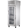 True - Spec Series 27.5" Stainless Steel Pass-Thru Refrigerator w/ Glass Front/Solid Rear Doors - STG1RPT-1G-1S-HC