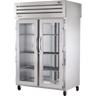 True - Spec Series 52" Stainless Steel Pass-Thru Refrigerator w/ Glass Front & Solid Back Doors - STR2RPT-2G-2S-HC