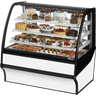True - 48" White Curved Glass Refrigerated Display Case w/ White Interior - TDM-R-48-GE/GE-W-W