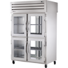 True - Spec Series 53" Stainless Steel Pass-Thru Refrigerator w/ Half Glass Doors - STA2RPT-4HG-2G-HC