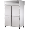True - Spec Series 52" Pass-Thru Stainless Steel Refrigerator w/ Solid Half Front & Glass Back Swing Doors - STA2RPT-4HS-2G-HC