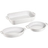 Staub -White 3 Pc Mixed Baking Dish Set