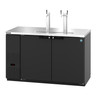 Hoshizaki - 59" Black Refrigerated Beer Dispenser w/ 3 Taps & 2 Solid Swing Doors - DD59