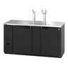 Hoshizaki - 69" Black Refrigerated Beer Dispenser w/ 3 Taps & 2 Solid Swing Doors - DD69