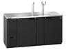 Hoshizaki - 69" Black Refrigerated Beer Dispenser w/ 3 Taps & 2 Solid Swing Doors - DD69