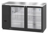 Hoshizaki - 59.5" Black Back Bar Refrigerator w/ 2 Glass Swing Doors - BB59-G