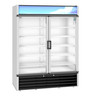 Hoshizaki - 60" Silver Refrigerator w/ 2 Glass Swing Doors - RM-49-HC
