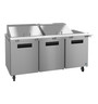 Hoshizaki - Steelheart 72" Mega Top Refrigerated Prep Table w/ 3 Doors & 24 Pans - SR72B-24M