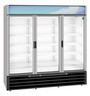 Hoshizaki - 78" Silver Refrigerator w/ 3 Glass Doors - RM-65-HC
