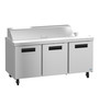 Hoshizaki - Steelheart 72" Sandwich Top Refrigerated Prep Table w/3 Doors & 16 Pans - SR72B-16