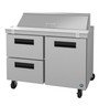 Hoshizaki - Steelheart 48" Sandwich Top Refrigerated Prep Table w/ 1 Door / 2 Drawers & 12 Pans - SR48B-12D2