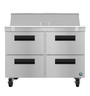 Hoshizaki - Steelheart 48" Sandwich Top Refrigerated Prep Table w/ 4 Drawers & 12 Pans - SR48B-12D4