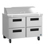Hoshizaki - Steelheart 48" Sandwich Top Refrigerated Prep Table w/ 4 Drawers & 12 Pans - SR48B-12D4