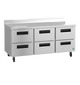 Hoshizaki - Steelheart 72" Worktop Refrigerator w/ 6 Drawers - WR72B-D6